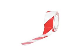 SAFETY TAPES RED-WHITE ADHESIVE
